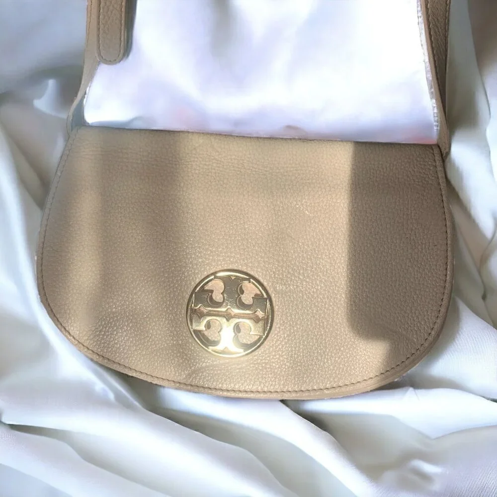 Tory Burch Jamie Blush Pink Leather Convertible Crossbody Clutch Gold Hardware